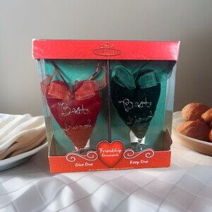 2002 Hallmark Keepsake Ornaments- Set Of 2-Best Friend Hearts-Fabric & Beads